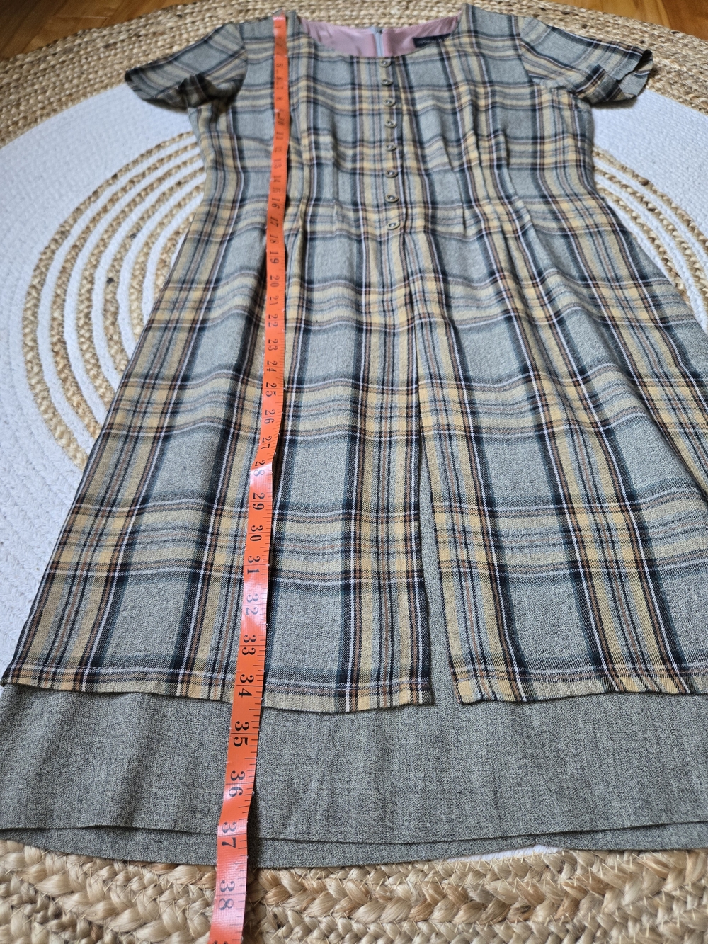 Tristan & Iseut Vintage 90s Plaid Shift Dress Preppy Schoolgirl Dark Academia 7 - Picture 13 of 16